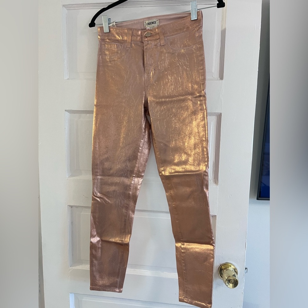 L’agence coated skinny jeans